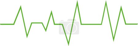 vector illustration green fill outline lines drawing electrocardiogram pattern