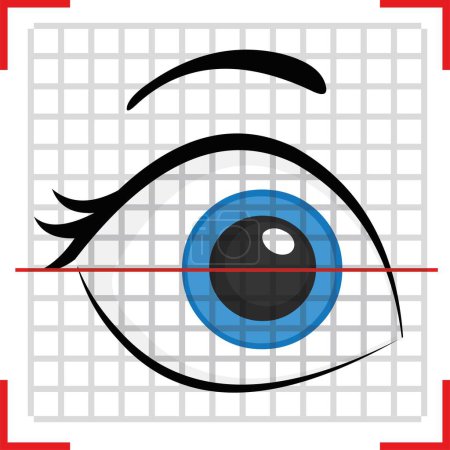 Téléchargez les illustrations : Illustration vectorielle rétine eye scan - en licence libre de droit