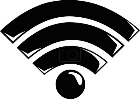 Vektor Illustration Schwarz-Weiß-Symbol Wifi-Signal