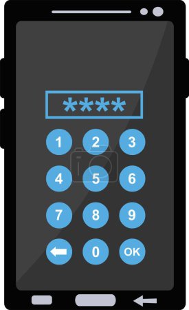 Vektor Illustration Symbol der numerischen Tastatur Smartphone-Zugang und Sicherheitssystem