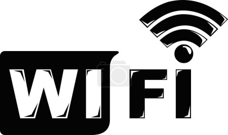 animation vidéo icône noir et blanc logo wifi avec fréquences d'onde