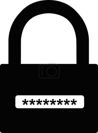 Vektor Illustration Schwarz-Weiß Vorhängeschloss Passwort-Konzept