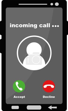 vector illustration incoming call from smartphone or mobile phone