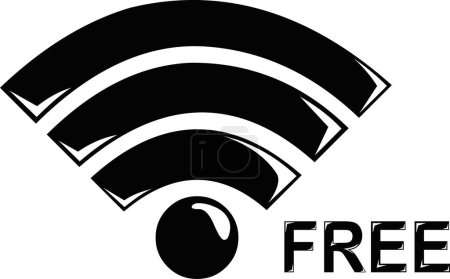 vector illustration black and white symbol free wifi signal
