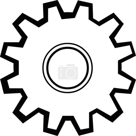 Vektor Zeichnung Illustration Getriebe Cartoon-Objekt, Konzept von Engineering und Industrie, in schwarz-weißer Farbe gezeichnet