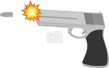 Vektor Illustration Schusswaffe Pistole Illustration Schießen eine Kugel