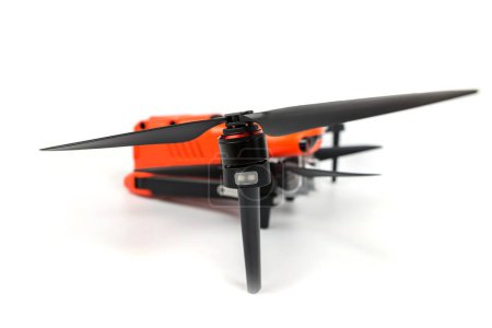 Photo for Black drone on a white background. Side view. - Royalty Free Image