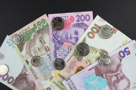 Téléchargez les photos : L'argent ukrainien. Différentes hryvnia. Concept financier. - en image libre de droit