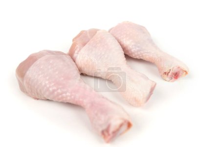 several chicken legs isolated on white background