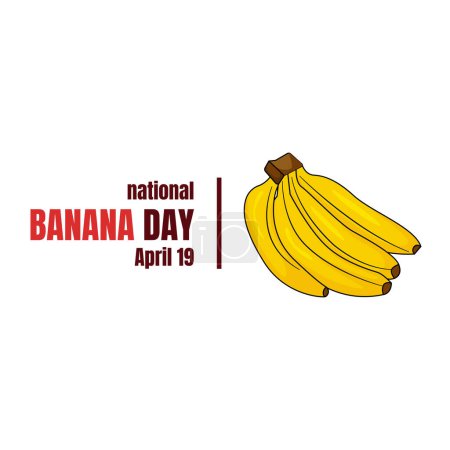 Illustration zum Nationalen Bananentag. Geeignet für National Banana Day Celebration, Poster, Social Media oder Hintergrund. Illustrationsvektor mit Doodle-Stil