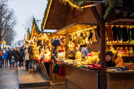 Photo for Christmas markets in the north of Italy in a december evening - Royalty Free Image
