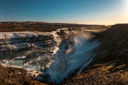 Photo for Snow and ice at gullfoss waterfall in iceland - Royalty Free Image