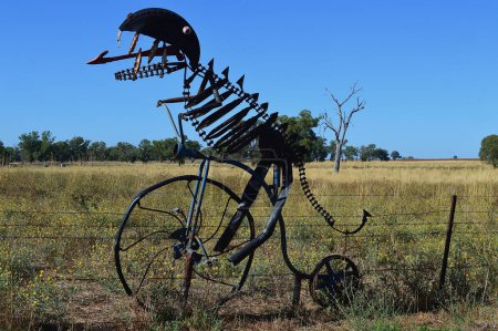 Téléchargez les photos : Animaux à vélo le long du Banjo Paterson Way dans l'ouest de la Nouvelle-Galles du Sud - en image libre de droit