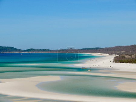 A view of Whitehaven Beach in tropical north Queensland, Australia.