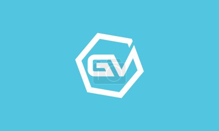 Minimal elegant monogram art logo. Outstanding professional trendy awesome artistic VG GV initial based Alphabet icon logo. Premium Business logo on flat background
