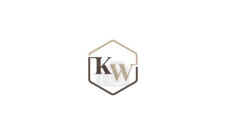Conception de logo KW. Lettre KW initiales logo design. illustrations vectorielles