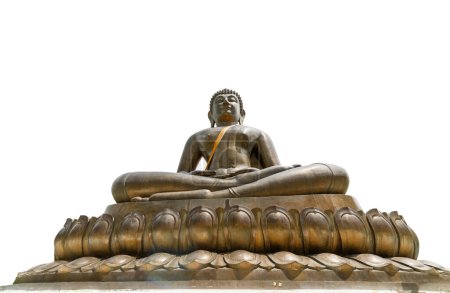 Foto de Estatua de Buda aislada en el templo Buddhadhiwat, provincia de Batong Yala Tailandia, la estatua de Buda de bronce más grande de Tailandia - Imagen libre de derechos