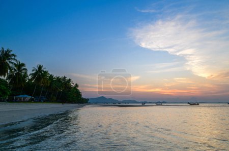 Landscape of koh Mook with beautiful sky and sunrise, at Trang, Thailand. It is a small idyllic island in the Andaman Sea in the south of Thailand.