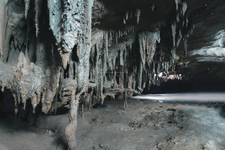 beatiful of Stalactite and Stalagmite in Tham Lay Khao Kob Cave in Trang, thailand. Unseen Thailand