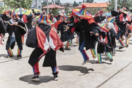 Foto de Chupaca. Enero 01, 2023. Escenas de la fiesta Auquish en Huachac, Chupaca. - Imagen libre de derechos