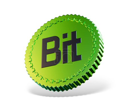 Photo for Bit-dao token icon over white background. 3d illustration - Royalty Free Image