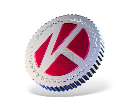 Photo for Klaytn token icon over white background. 3d illustration - Royalty Free Image