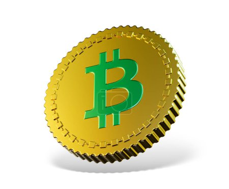 Téléchargez les photos : Icône jeton Bitcoin sur fond blanc. Illustration 3d - en image libre de droit