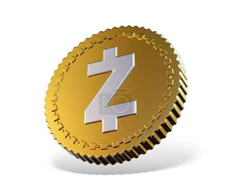 Photo for Zcash token icon over white background. 3d illustration - Royalty Free Image