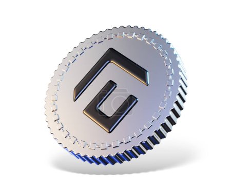 Photo for Conflux token icon over white background. 3d illustration - Royalty Free Image