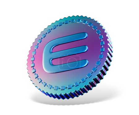 Photo for Enjin token icon over white background. 3d illustration - Royalty Free Image