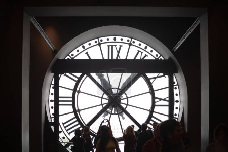 Photo for People in notre dame de paris cathedral at clock tower, france - Royalty Free Image