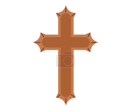 Croix de Jésus-Christ icône. Symbole de Pâques. Signe chrétien religieux. Semaine Sainte. Illustration vectorielle