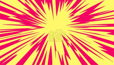 Illustration for Yellow-red background with explosion force lines. - Royalty Free Image