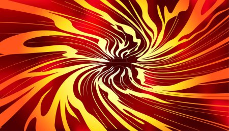 Illustration for Red background with swirl of spiral energy. Spiral tunnel. Vector image in manga and anime style. - Royalty Free Image