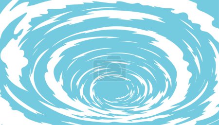 Illustration for White-blue flat background with cloud swirl or whirlpool. Spiral tunnel. Vector image in manga and anime style. - Royalty Free Image
