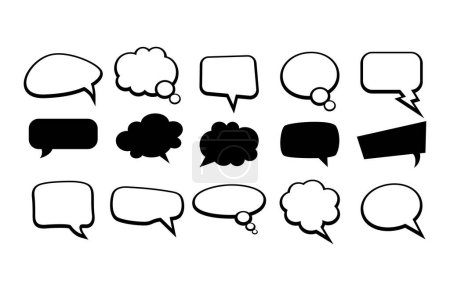 Illustration for Comic Speech bubbles vector of cartoon bubble blank text clipart - Royalty Free Image