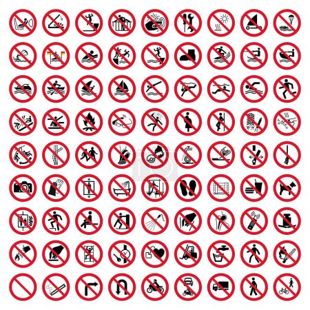 Gefahrzeichen-Vektor des Prohibition-Piktogramms Symbol Verbotene Symbolklippe 
