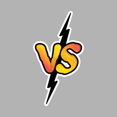 Illustration for Battle Versus symbol vector of compare VS Fighting Challenge competition sport clipart, isolated on white background. - Royalty Free Image