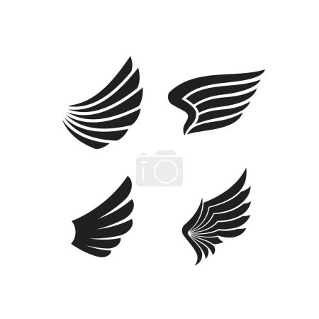 wing logo vector of wings eagle icon angel symbol collection set falcon clipart hawk bird emblem