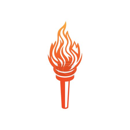 Illustration for Torch Fire Icon vector of Torchlight Flame Logo clipart, flaming flambeau symbol hot energy sign. isolated on white background. - Royalty Free Image