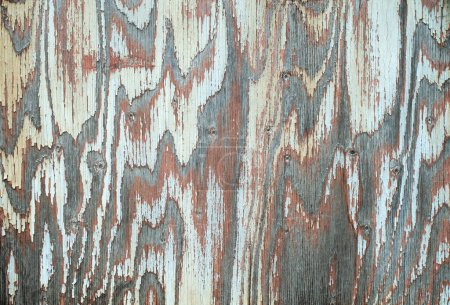 Téléchargez les photos : Vieille surface en bois peint multicolore proche u - en image libre de droit