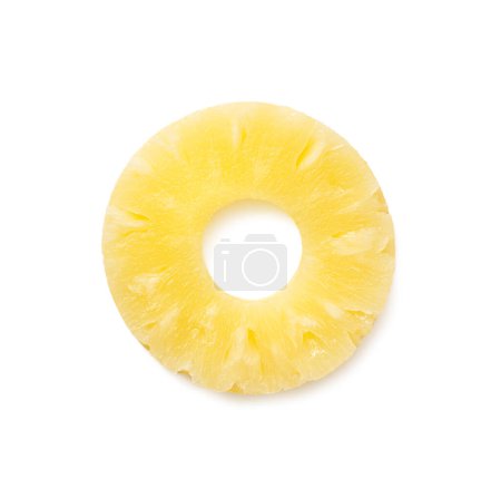 Téléchargez les photos : Tranche d'ananas, anneau, isolé sur fond blanc - en image libre de droit