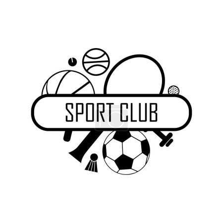 icônes club de sport sur fond blanc