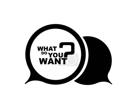 Illustration for What do you want sign on white background - Royalty Free Image