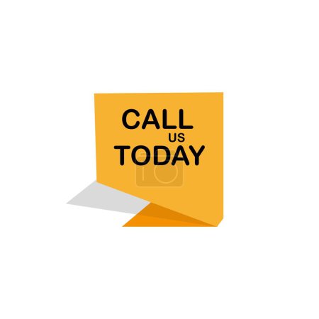 Illustration for Call us today sign on white background - Royalty Free Image
