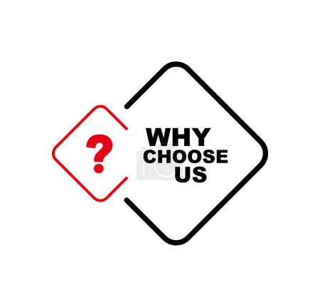 Illustration for Why choose us sign on white background - Royalty Free Image