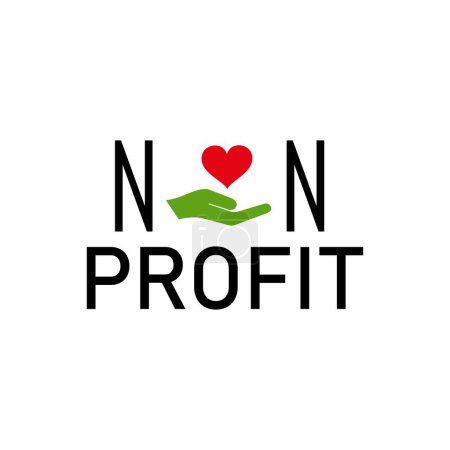 Non-Profit-Schild auf weißem Hintergrund
