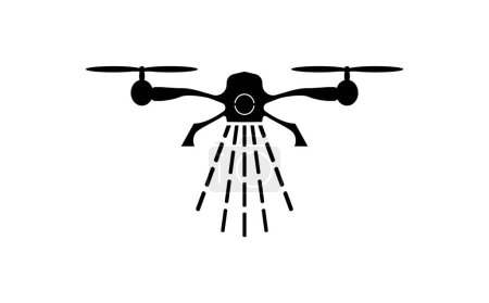 Drohne Sprühen Symbol auf weißem Hintergrund