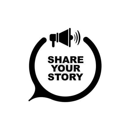 Ilustración de Compartir su historia sobre fondo blanco - Imagen libre de derechos