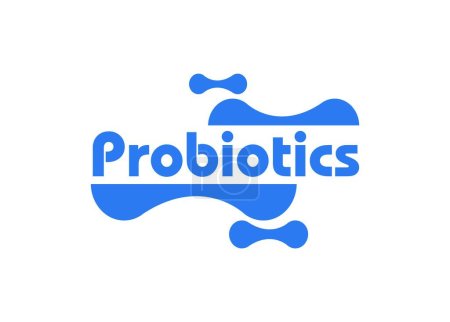 Illustration for Probiotics text background. Micro probiotic microorganism - Royalty Free Image